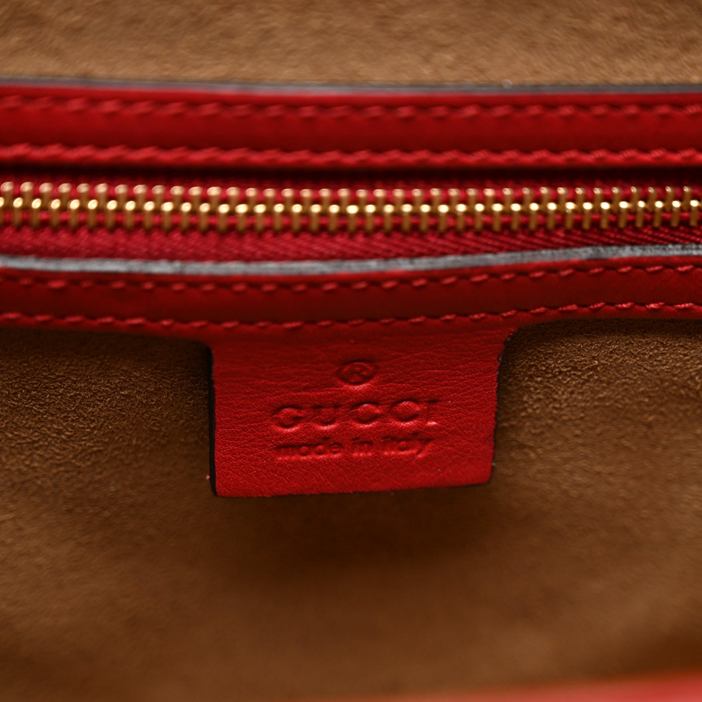 GG Supreme Monogram Calfskin Small Padlock Top Handle Bag Beige Hibiscus Red New Rosette