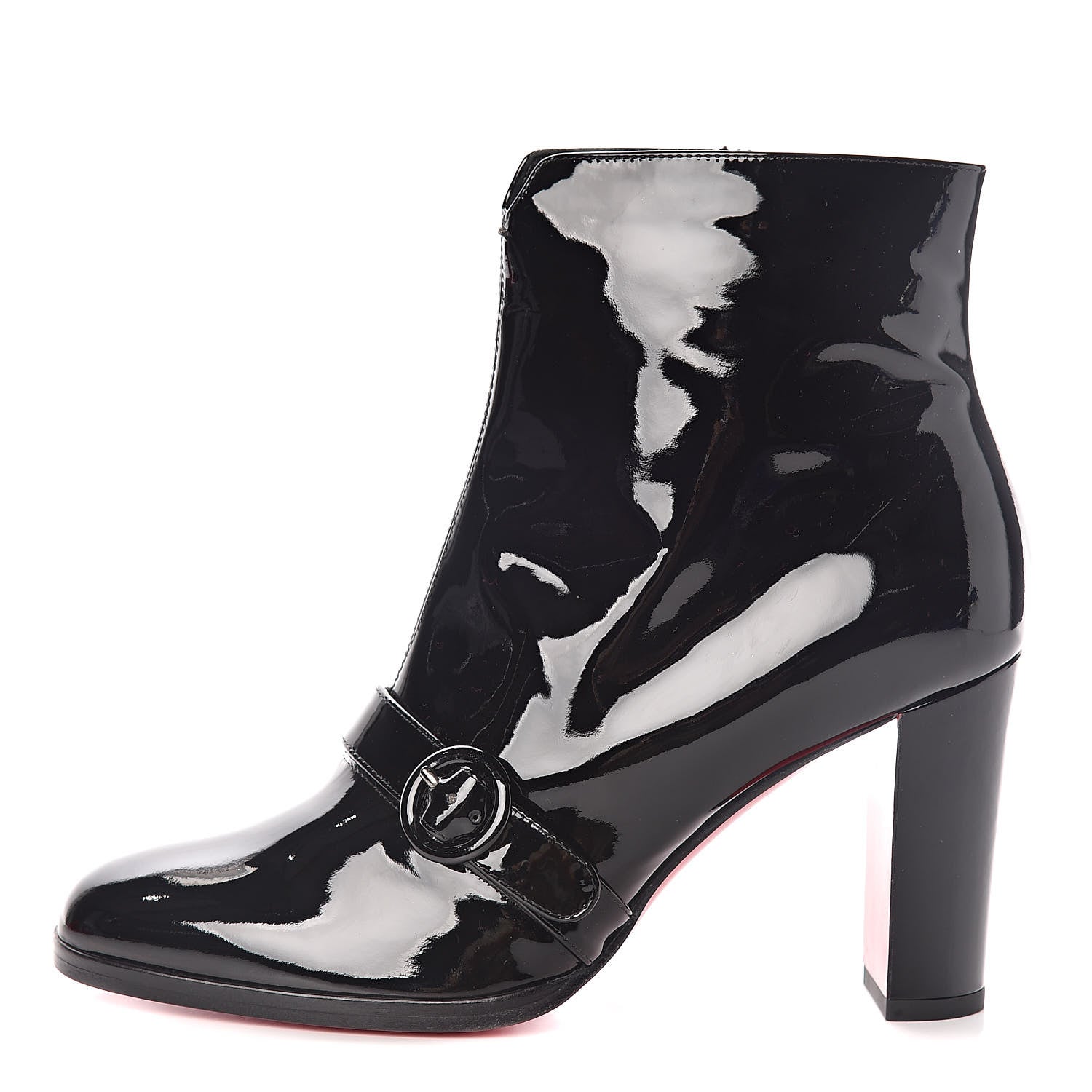 Christian Louboutin Patent Horsy 85 Booties 37 Black 1 of 7