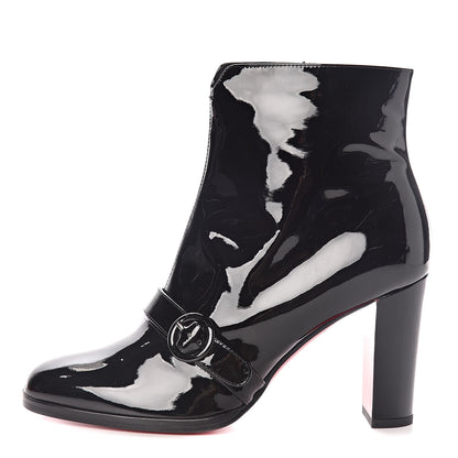 Christian Louboutin Patent Horsy 85 Booties 37 Black 1 of 7