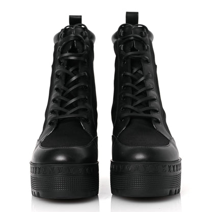 Louis Vuitton Canvas Laureate Platform Desert Boots 38.5 Black 3 of 11