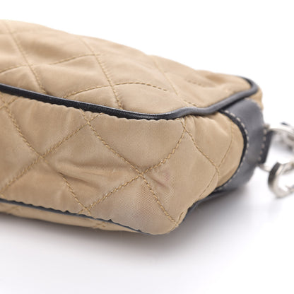 Prada Tessuto Nylon Saffiano Impunturato Quilted Pochette Cammello Black 8 of 9