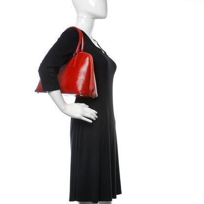 Prada Saffiano Vernice Medium Promenade Tote Rosso 2 of 13