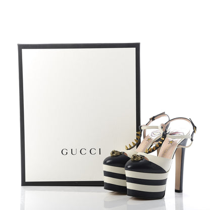Gucci Calfskin Angel T-Strap Platform High Heel Pumps 35 Black 9 of 9