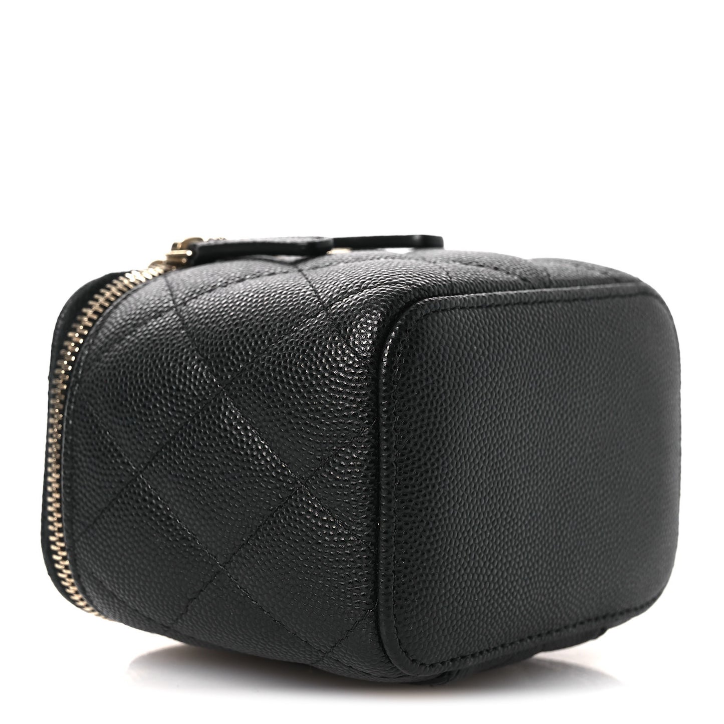 Caviar Quilted Tiny CC Mini Vanity Case With Chain Black