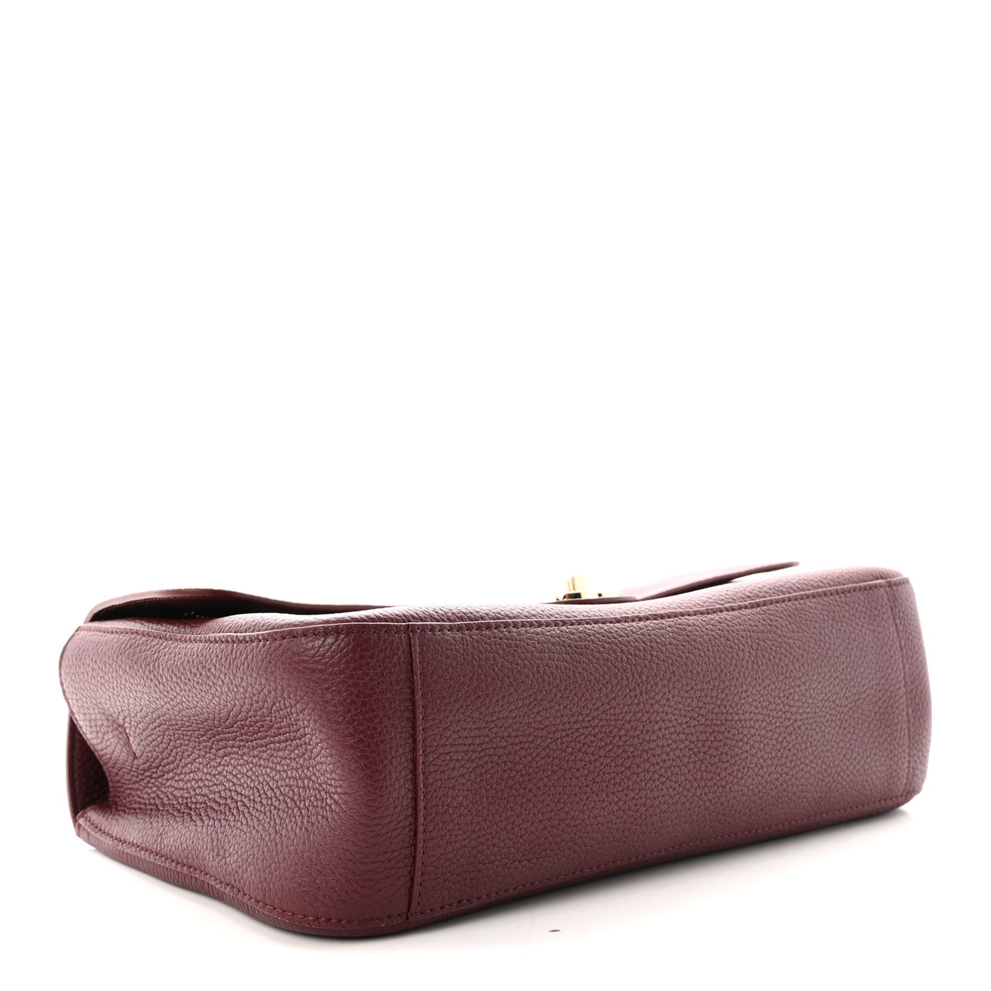 Grained Calfskin Small Souplissimo Maxi Flap Burgundy