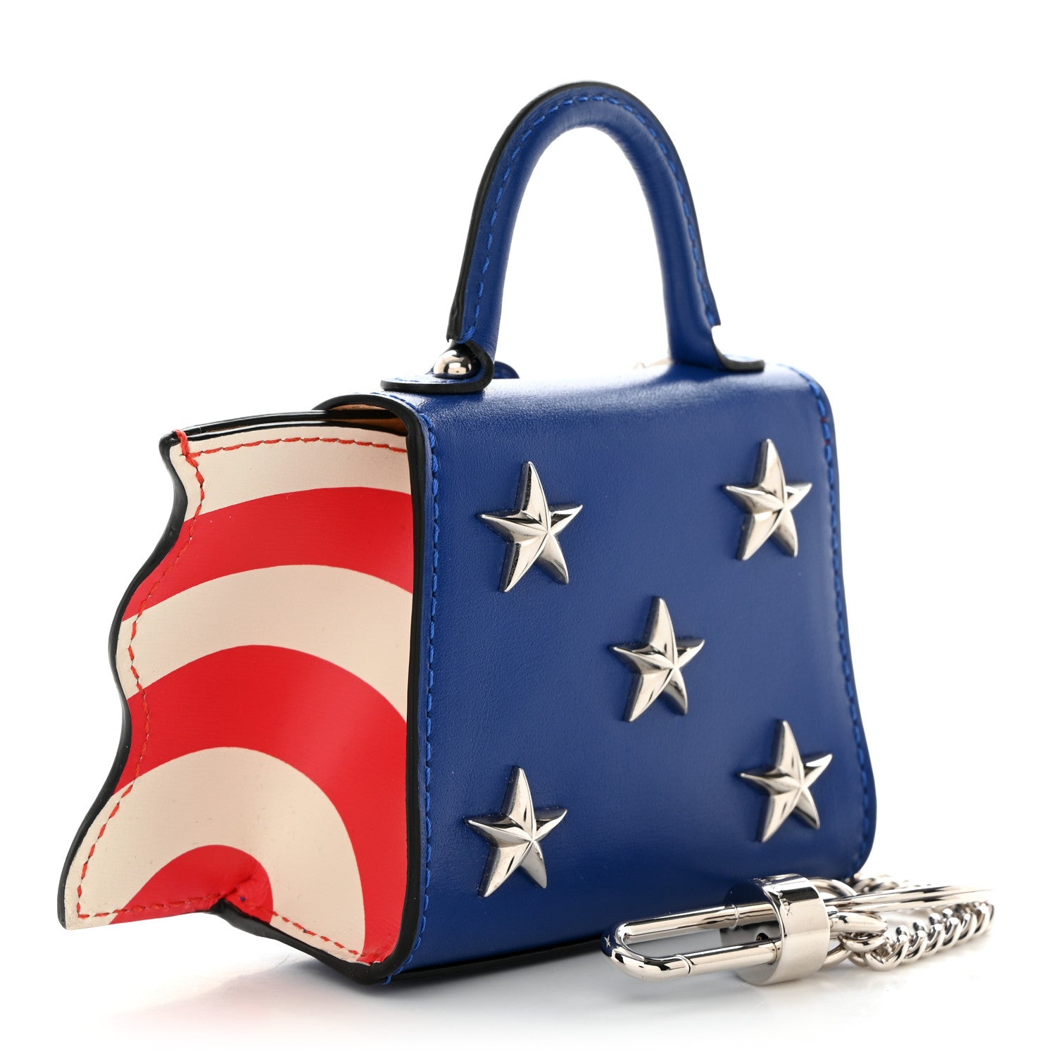 Delvaux Box Calfskin Wonder Woman Mini Brillant Bag Charm Blue White Red 5 of 13