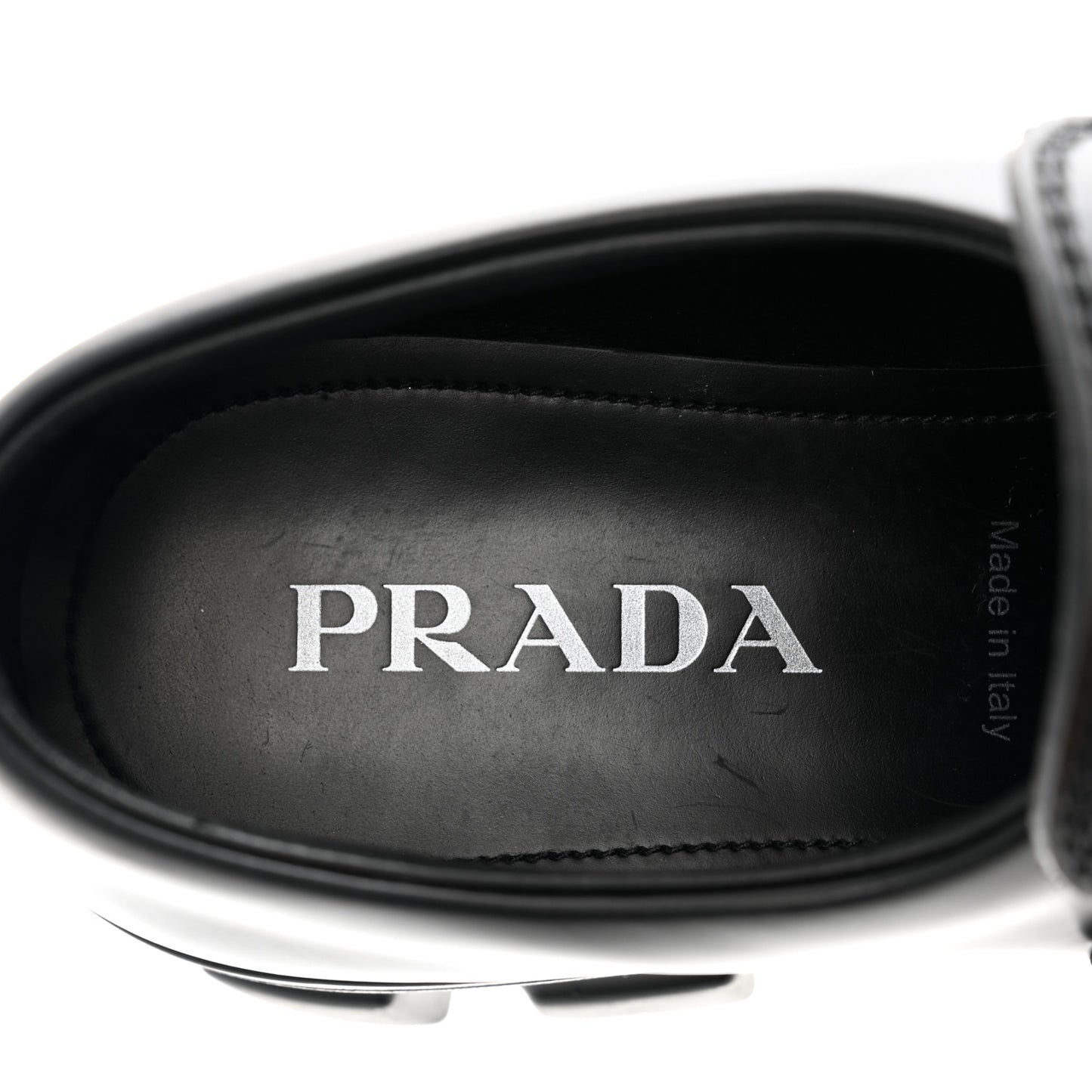 Spazzolato Rois Metal Triangle Logo Mens Monolith 60mm Loafers 6 Black