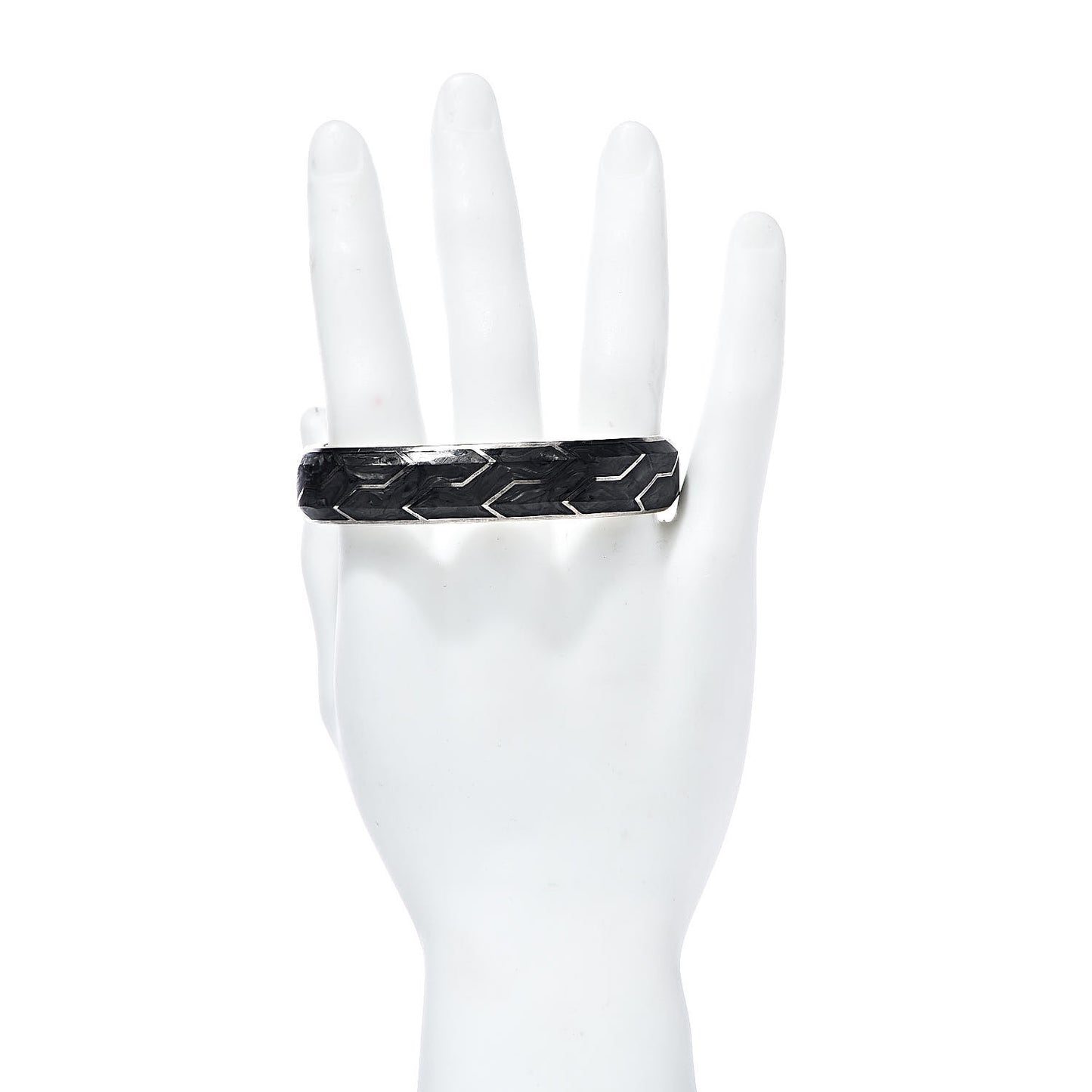 Sterling Silver Forged Carbon Mens Cuff Bracelet