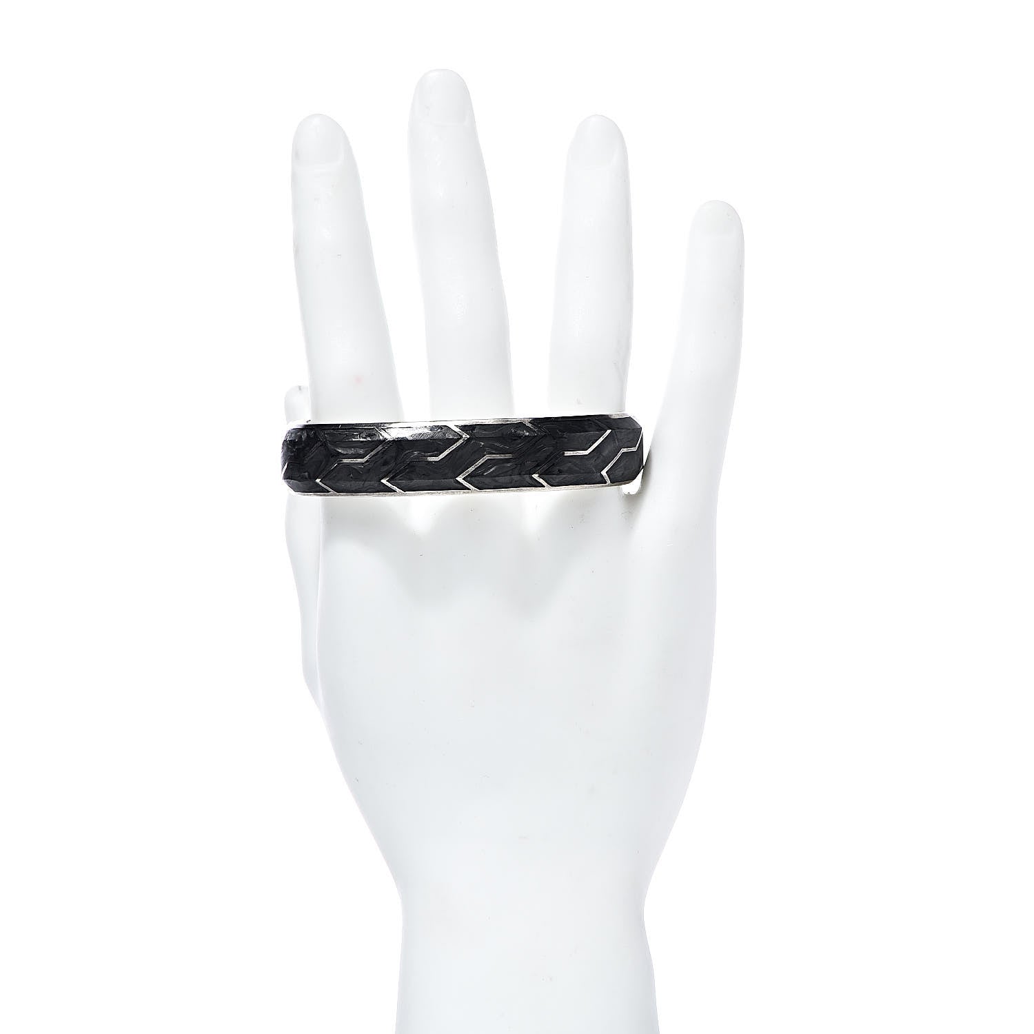 David Yurman Sterling Silver Forged Carbon Mens Cuff Bracelet 2 of 5