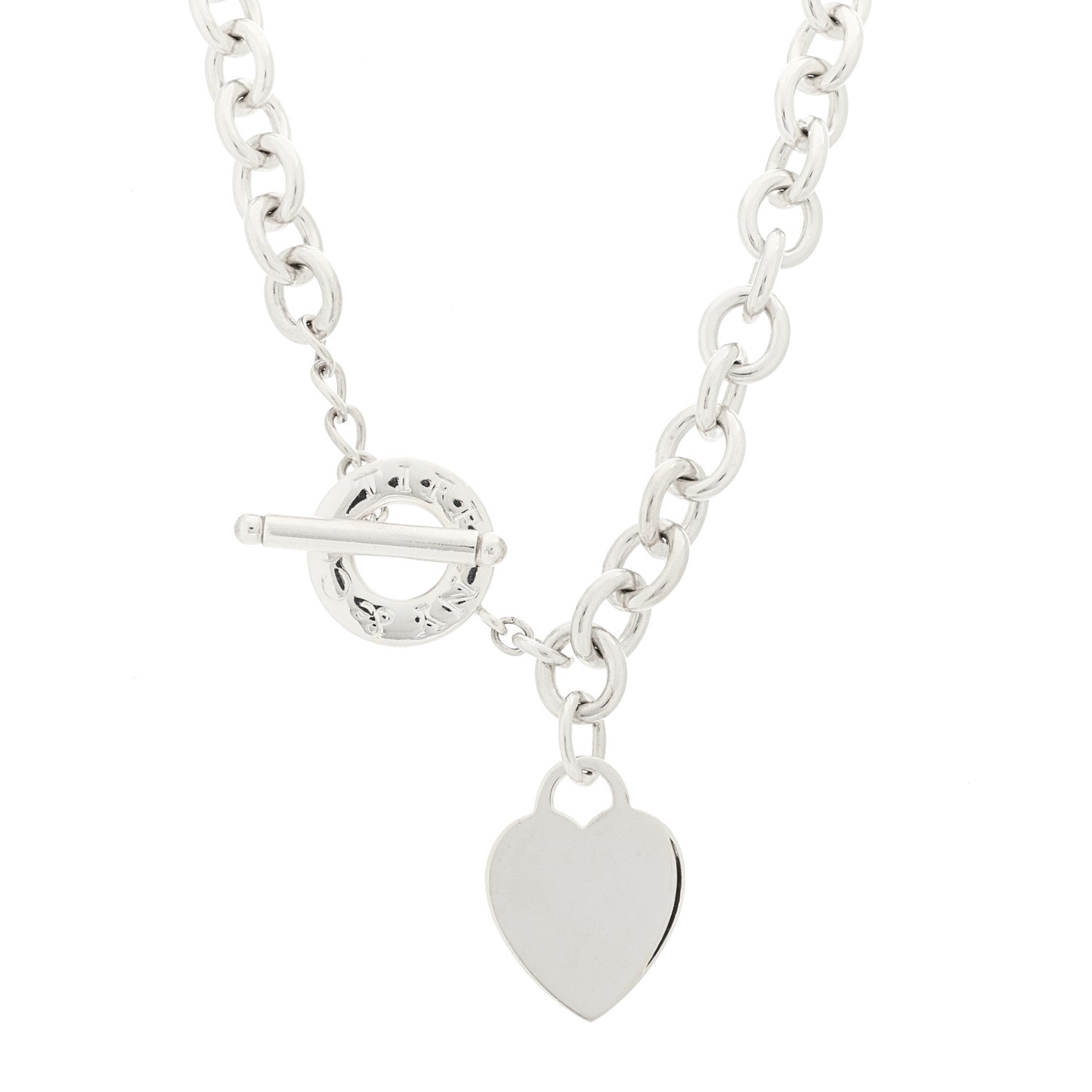 Tiffany Sterling Silver Heart Tag Toggle Necklace 1 of 4