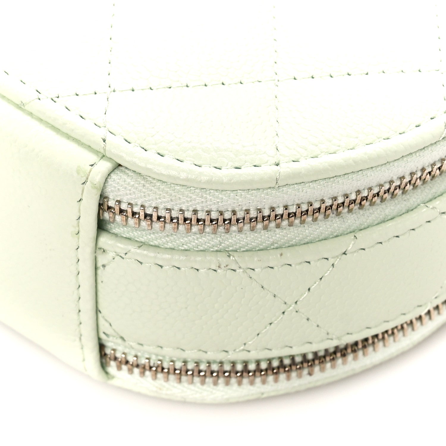 Chanel Caviar Quilted Round Handle With Care Vanity With Chain Mint 11 of 12