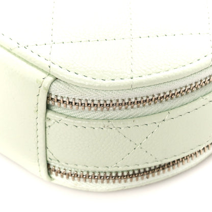 Chanel Caviar Quilted Round Handle With Care Vanity With Chain Mint 11 of 12