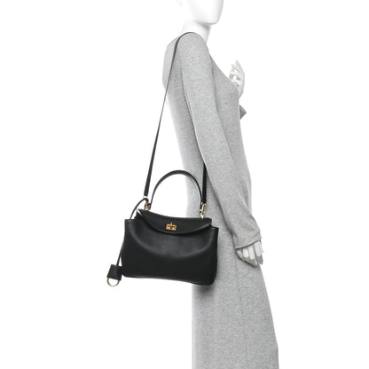 Balenciaga Natural Smooth Calfskin Small Rodeo Top Handle Handbag Black 2 of 9