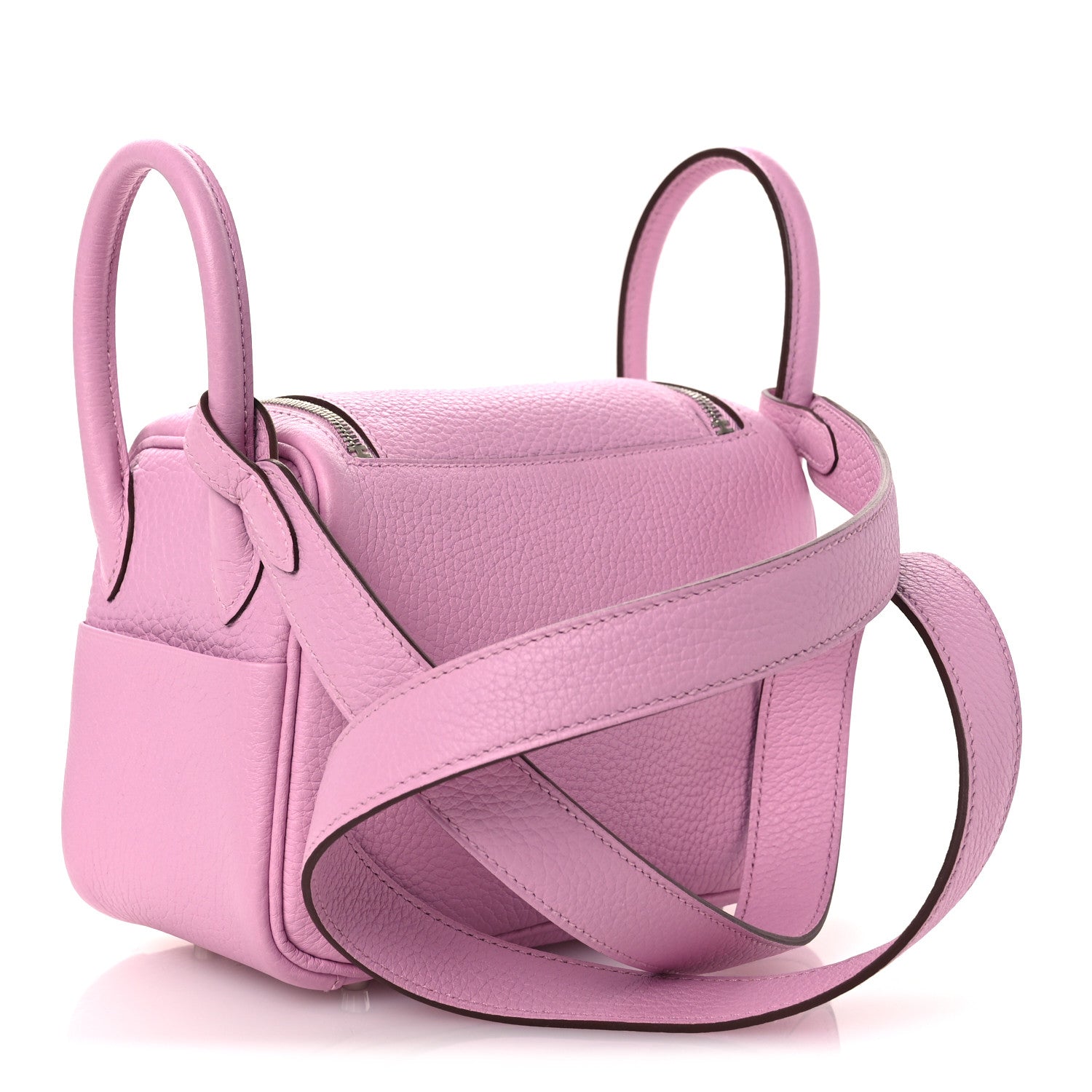 Hermes Taurillon Clemence Mini Lindy 20 Mauve Sylvestre 3 of 14