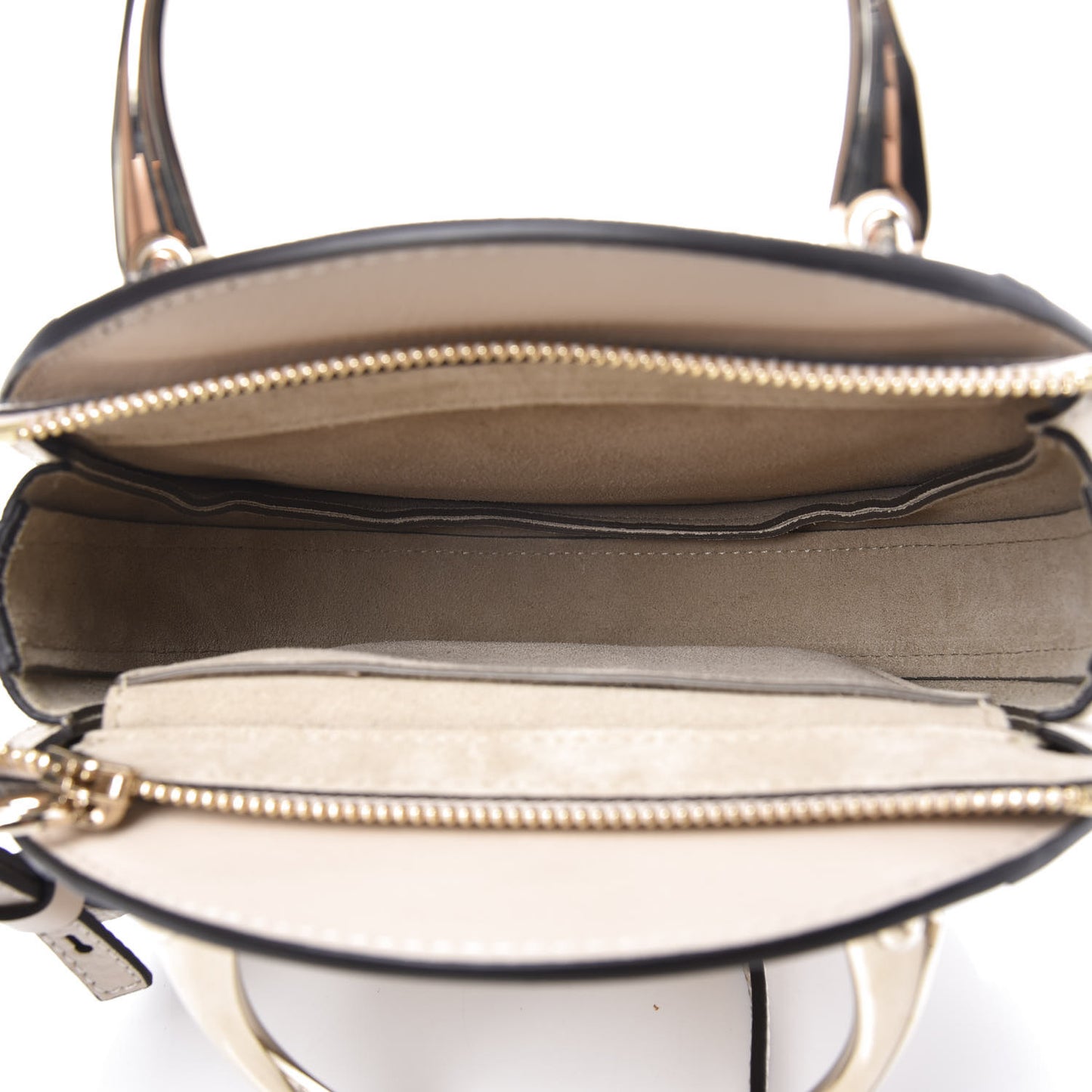 Smooth Calfskin Suede Embellished Small Pixie Bag Abstract White
