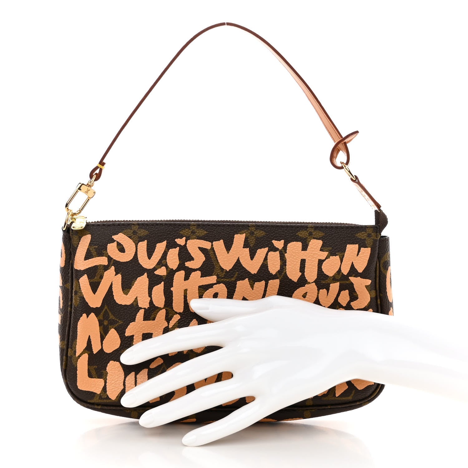 Louis Vuitton LOUIS VUITTON Monogram Graffiti Pochette Accessories Peach 2 of 9