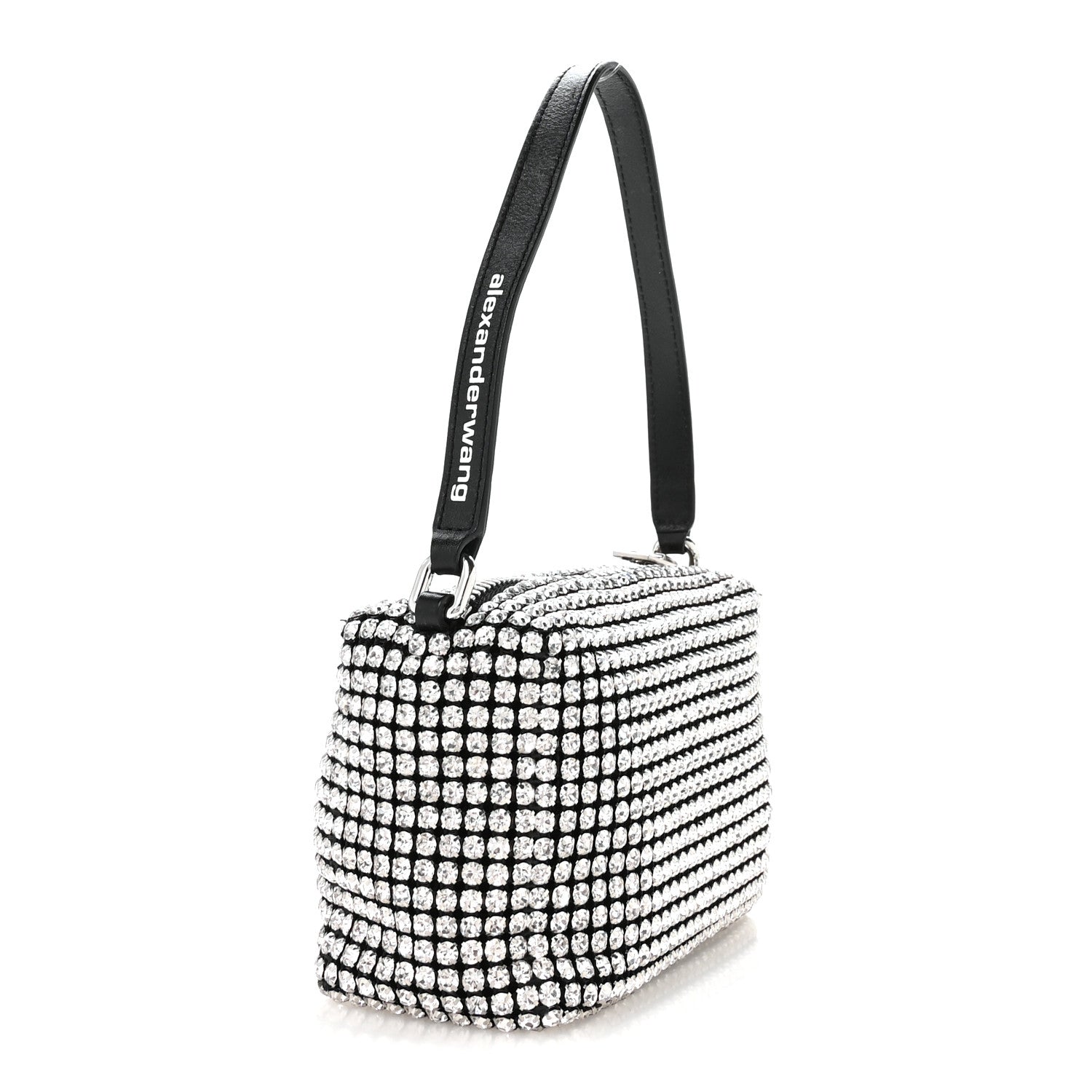 Alexander Wang Mesh Crystal Rhinestone Mini Heiress Pouch Black