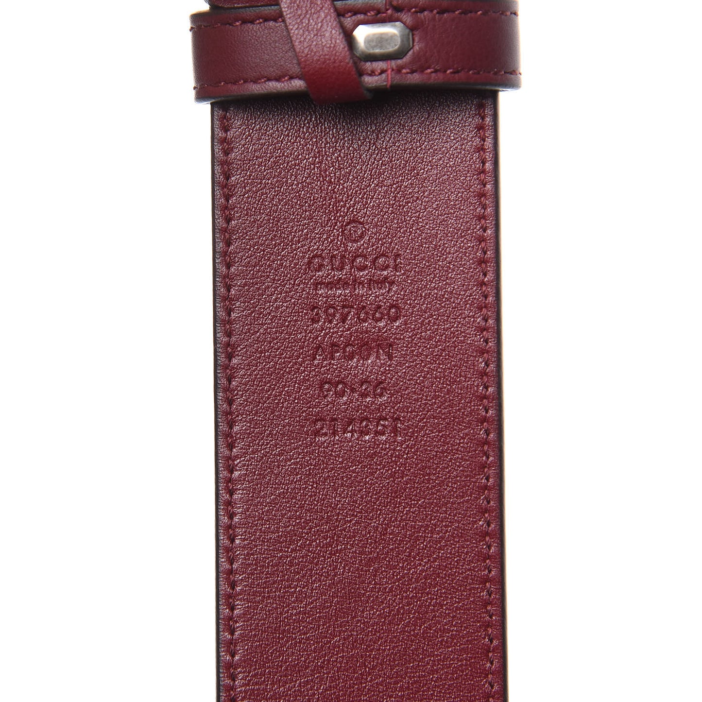 Moon Calfskin Nickel Double G 40mm Belt 90 36 Strong Red