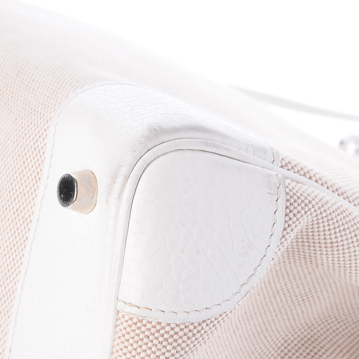 Hermes Toile Taurillon Clemence Birkin 35 White 38 of 41