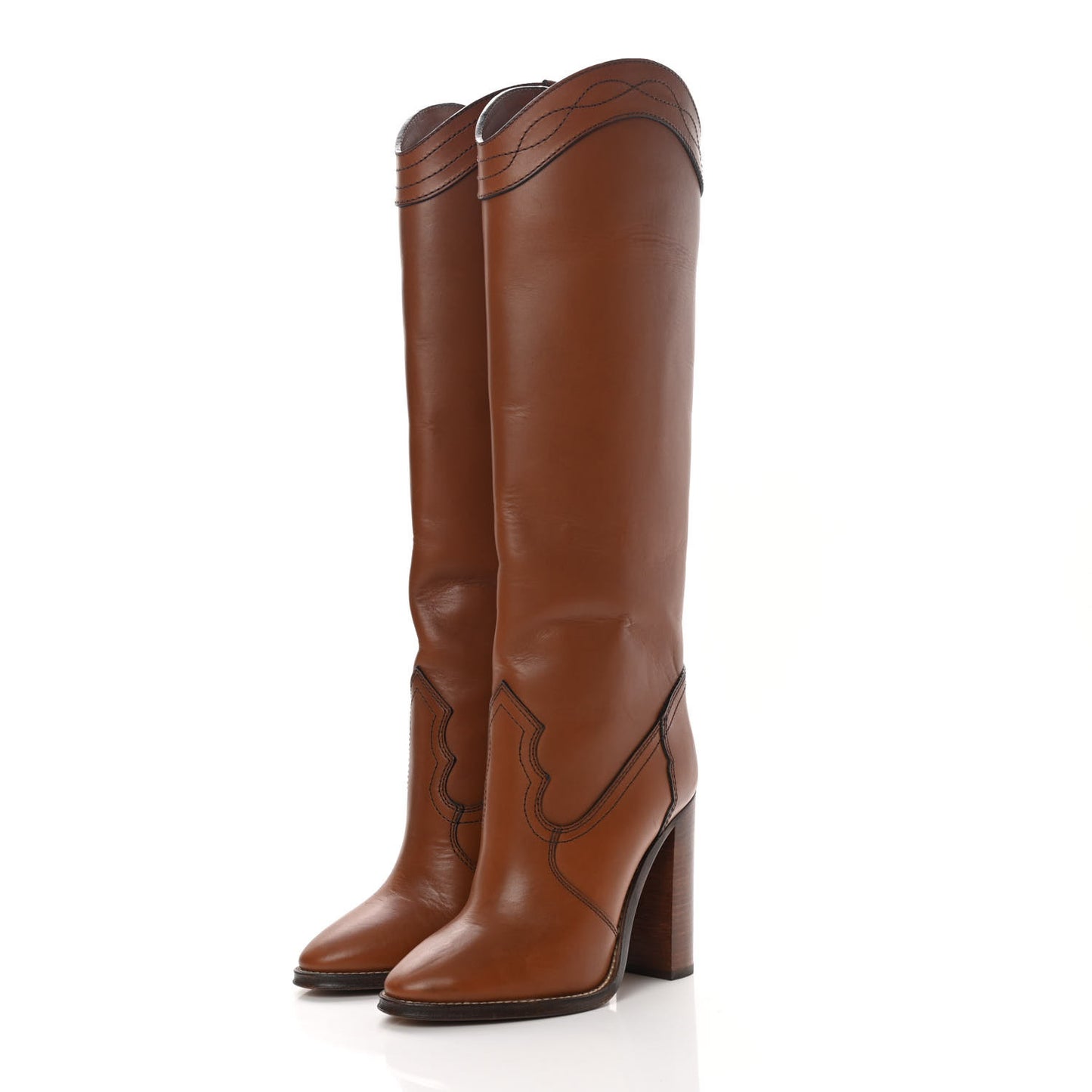 Kate 105 Western Knee High Boots 36.5 New Papaya