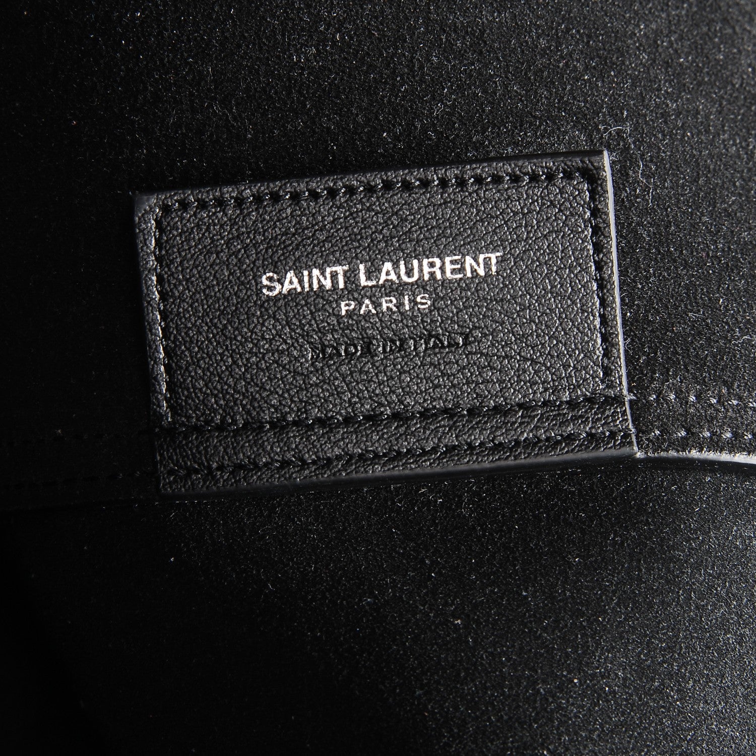 Saint Laurent Calfskin Large Fringe Shopping Tote Black 7 of 8