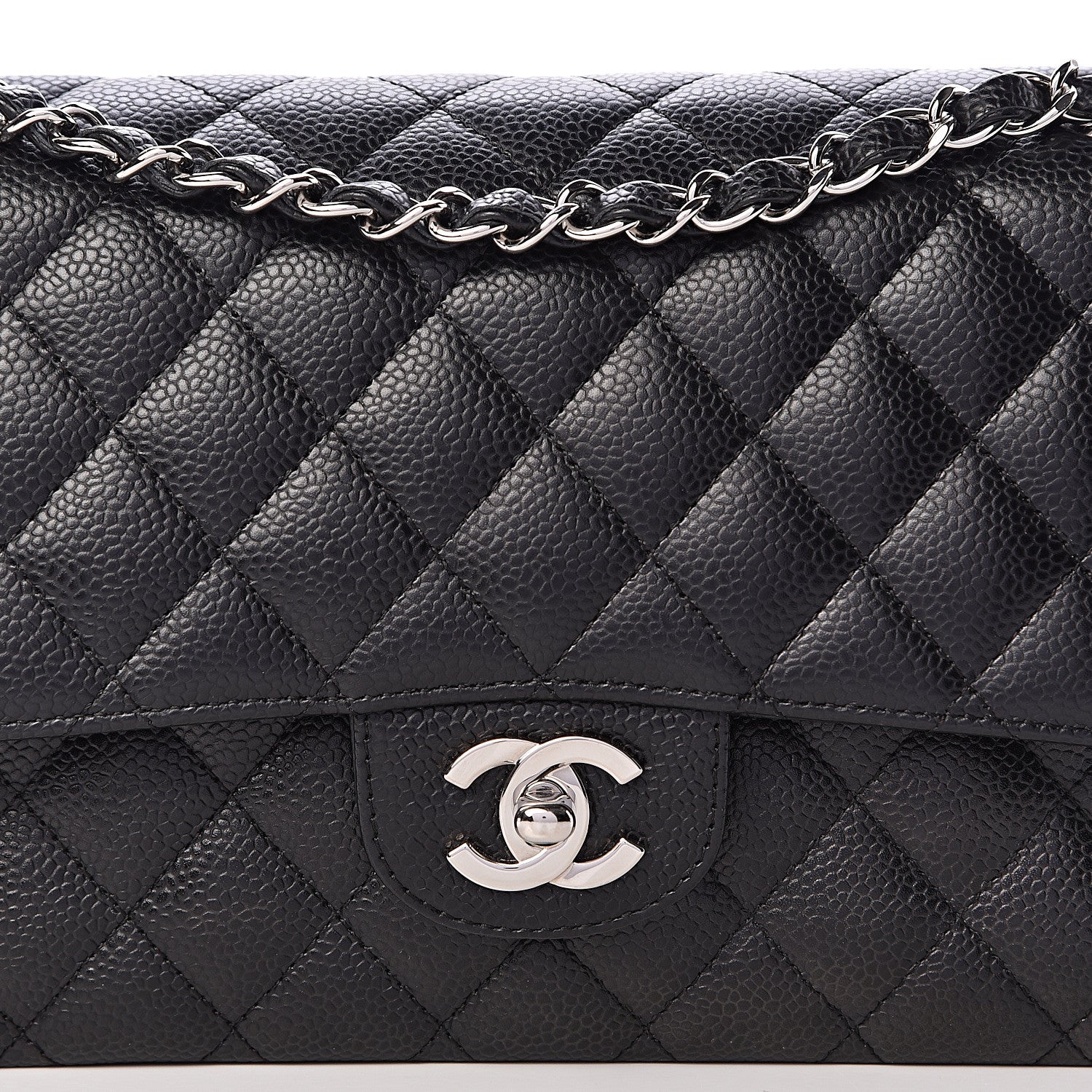 Chanel Caviar Quilted Medium Double Flap Black 8 of 11