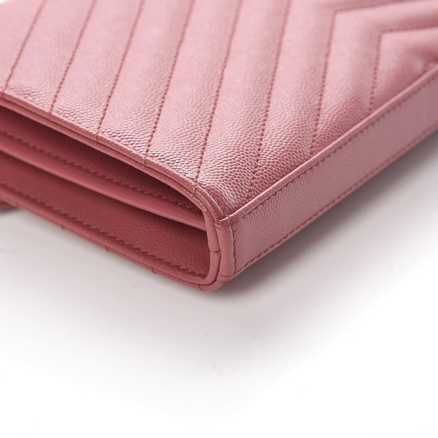 Grain De Poudre Matelasse Chevron Monogram Chain Wallet Mystic Rose