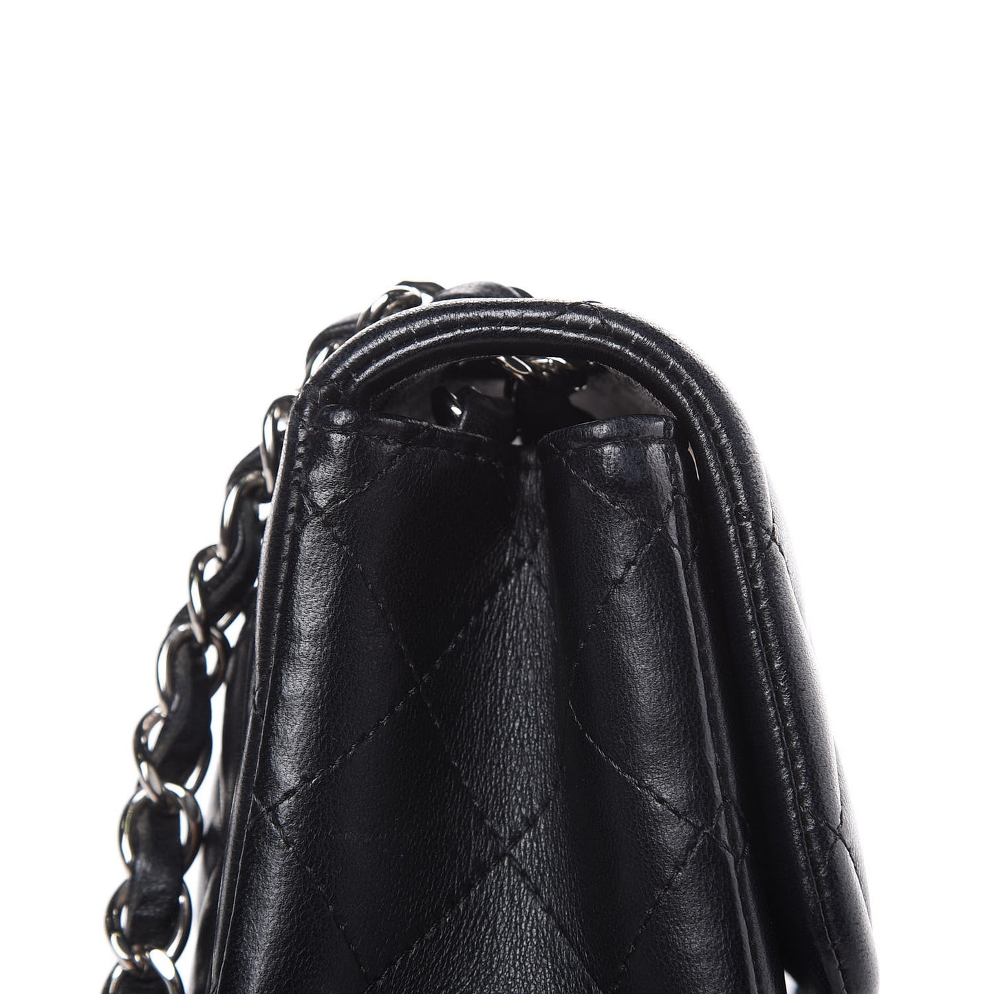 Lambskin Quilted Mini Square Flap Black