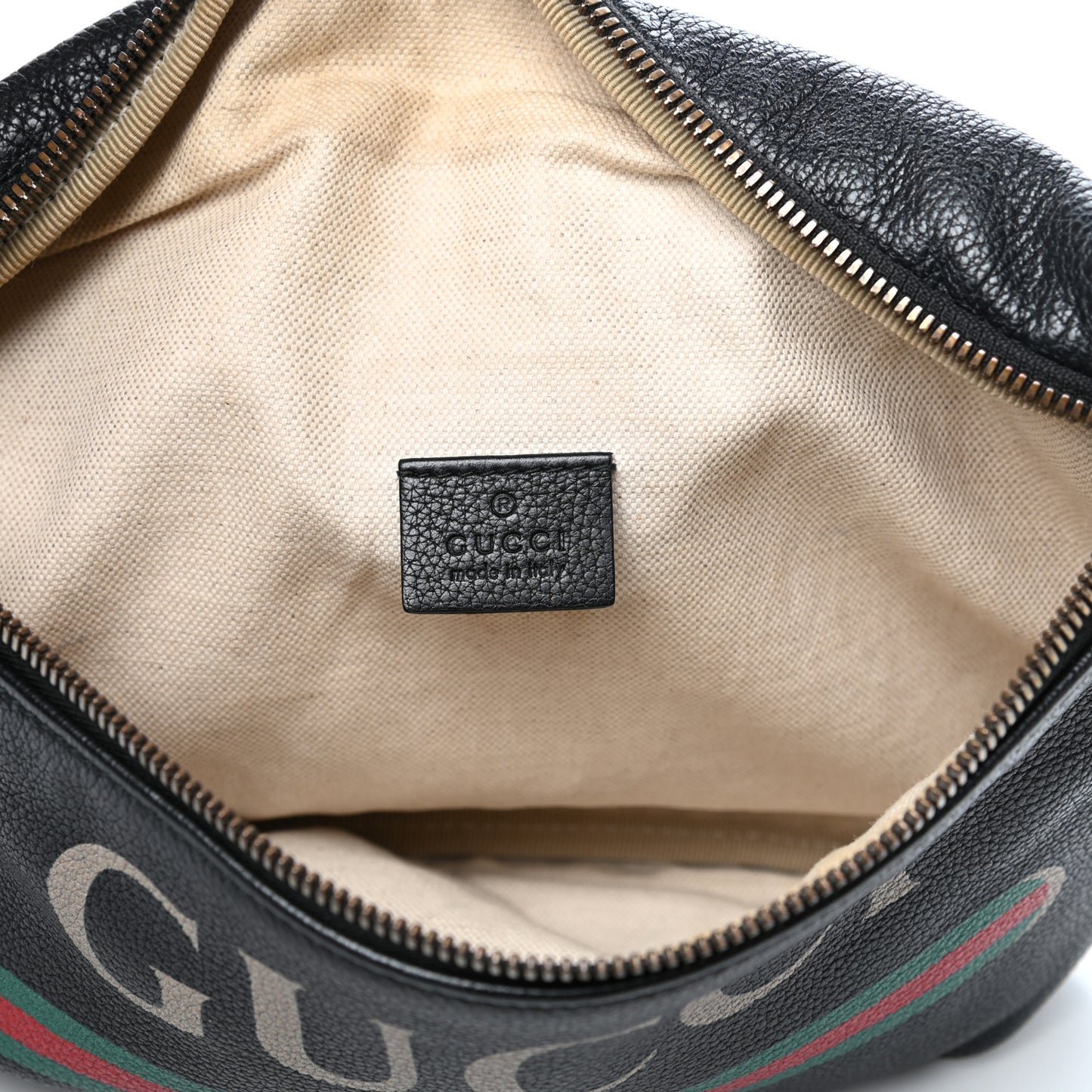 Grained Calfskin Logo Belt Bag Black