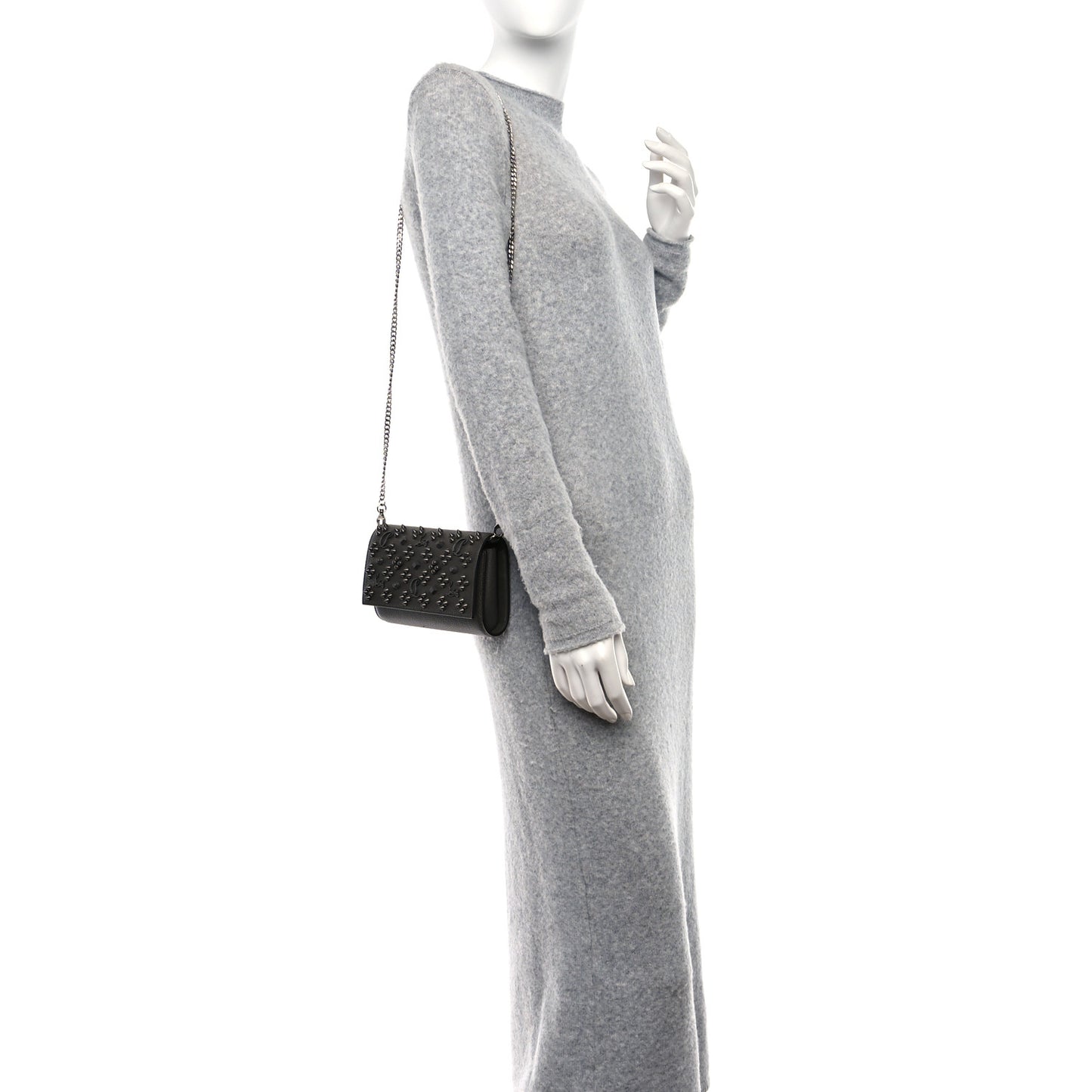 Calfskin Spikes Loubinthesky Paloma Clutch Rocket