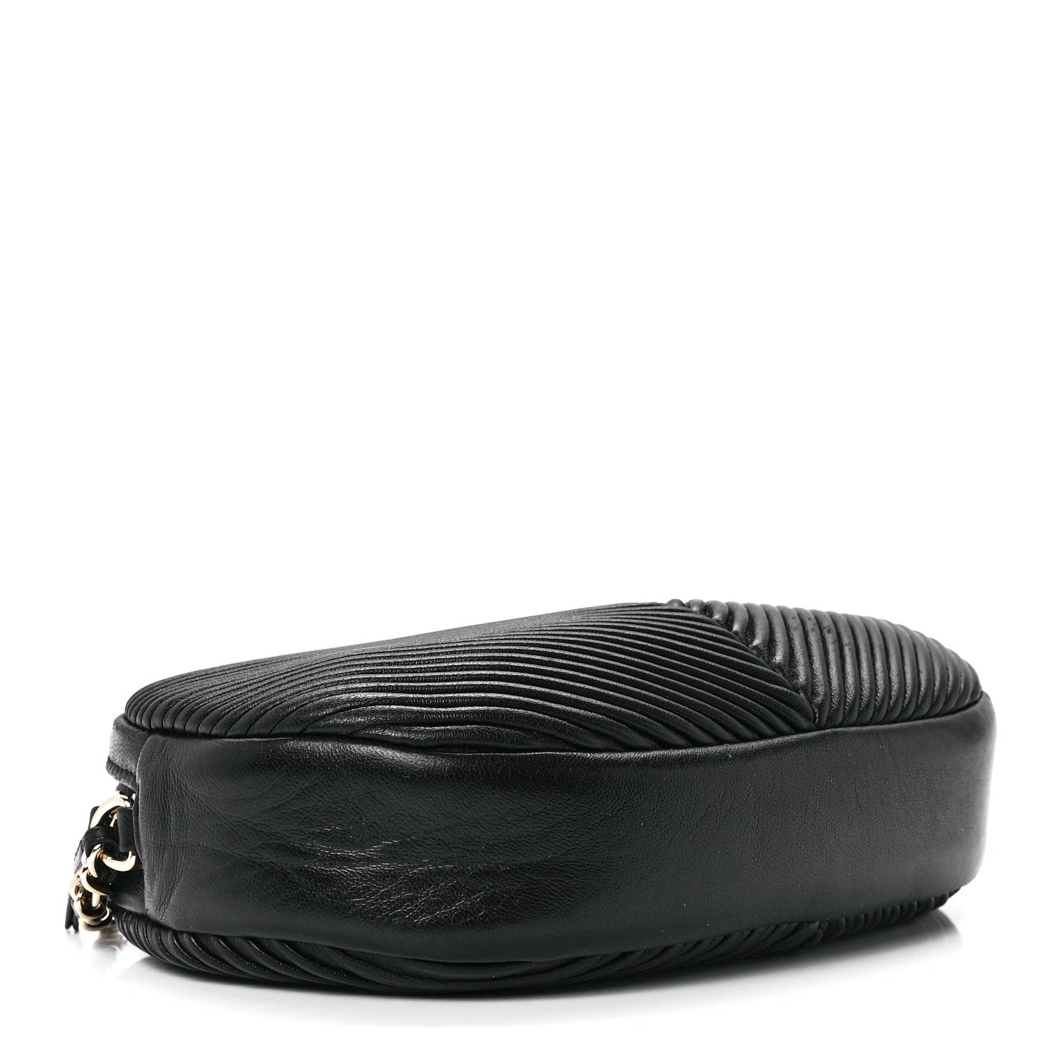 Chanel Lambskin Chevron Quilted Small Pleated Crush Camera Case Black 4 of 10