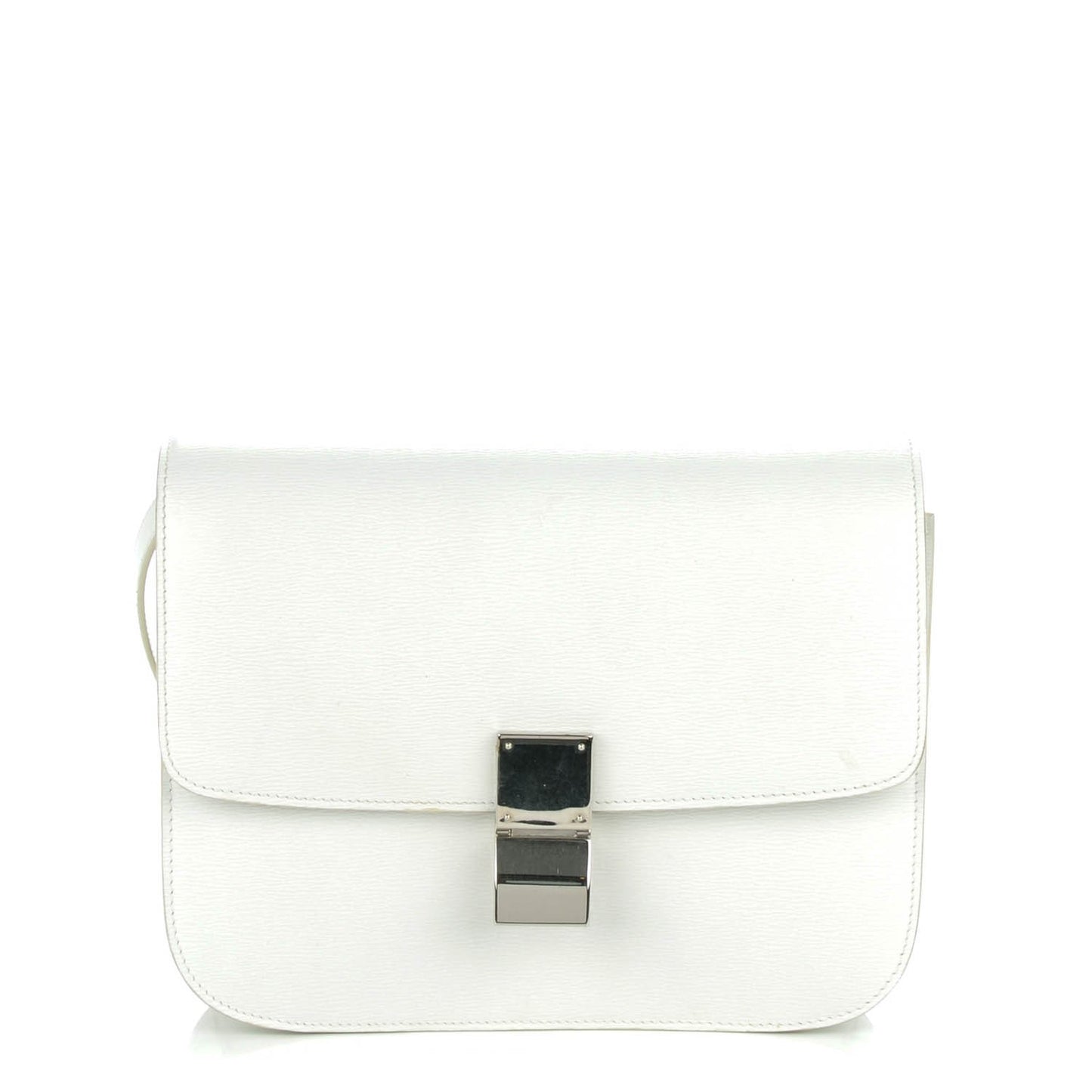 Liege Calfskin Medium Classic Box Flap Bag White