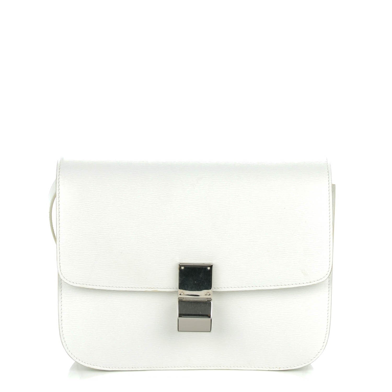 Celine Liege Calfskin Medium Classic Box Flap Bag White 1 of 8