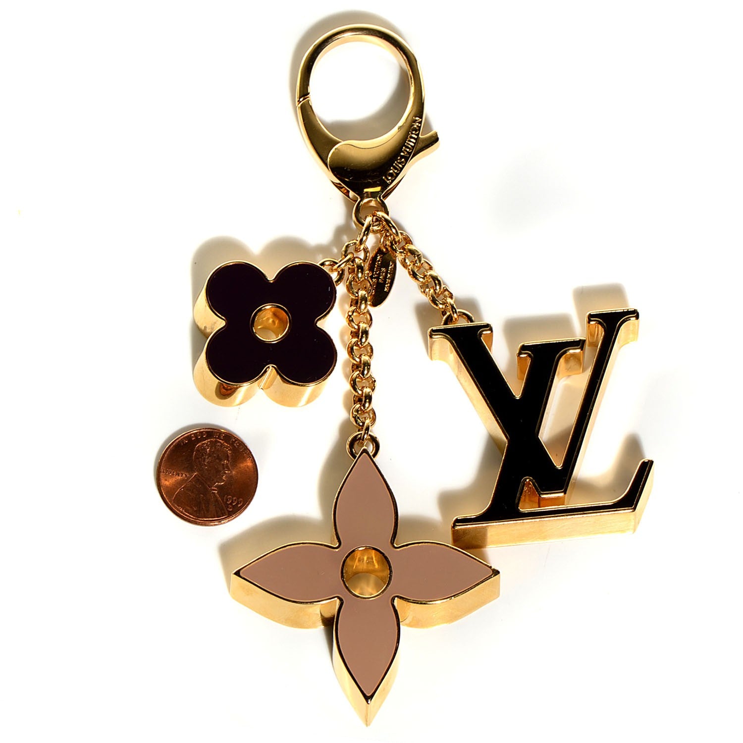 Louis Vuitton Fleur De Monogram Bag Charm Dore 2 of 6