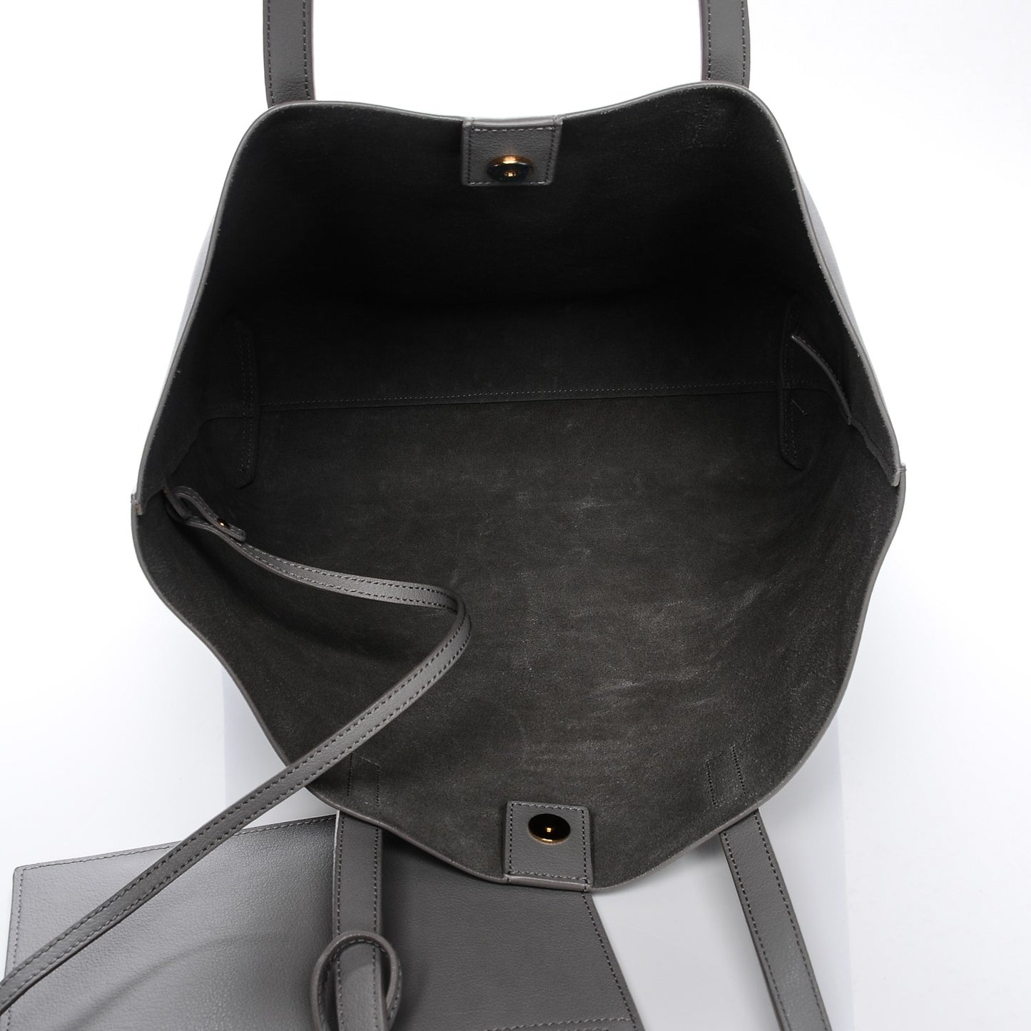 Calfskin Medium Shopping Tote Light Gray