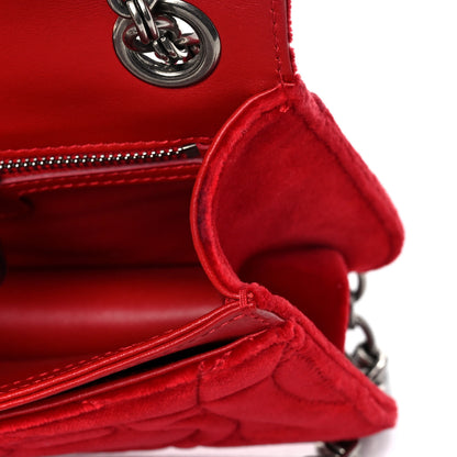 Salvatore Ferragamo Velvet Quilted Gancini Flap Bag Red 11 of 13