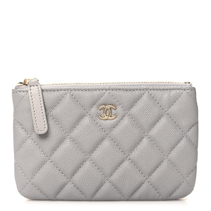 Chanel Caviar Quilted Small Cosmetic Case Grey 1 of 8