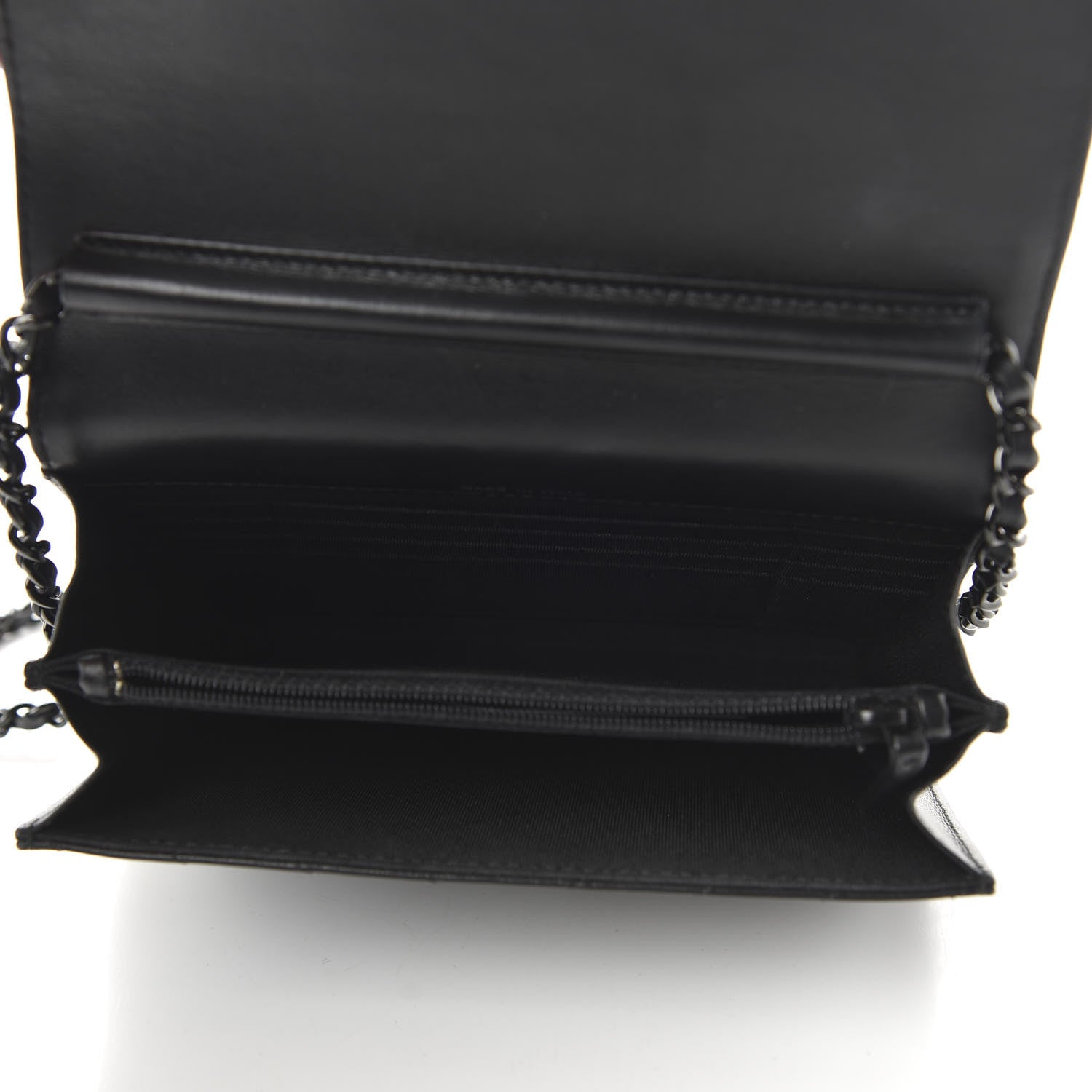 Chanel Aged Calfskin Chevron Quilted Reissue 2.55 Square Wallet On Chain WOC So Black 5 of 11