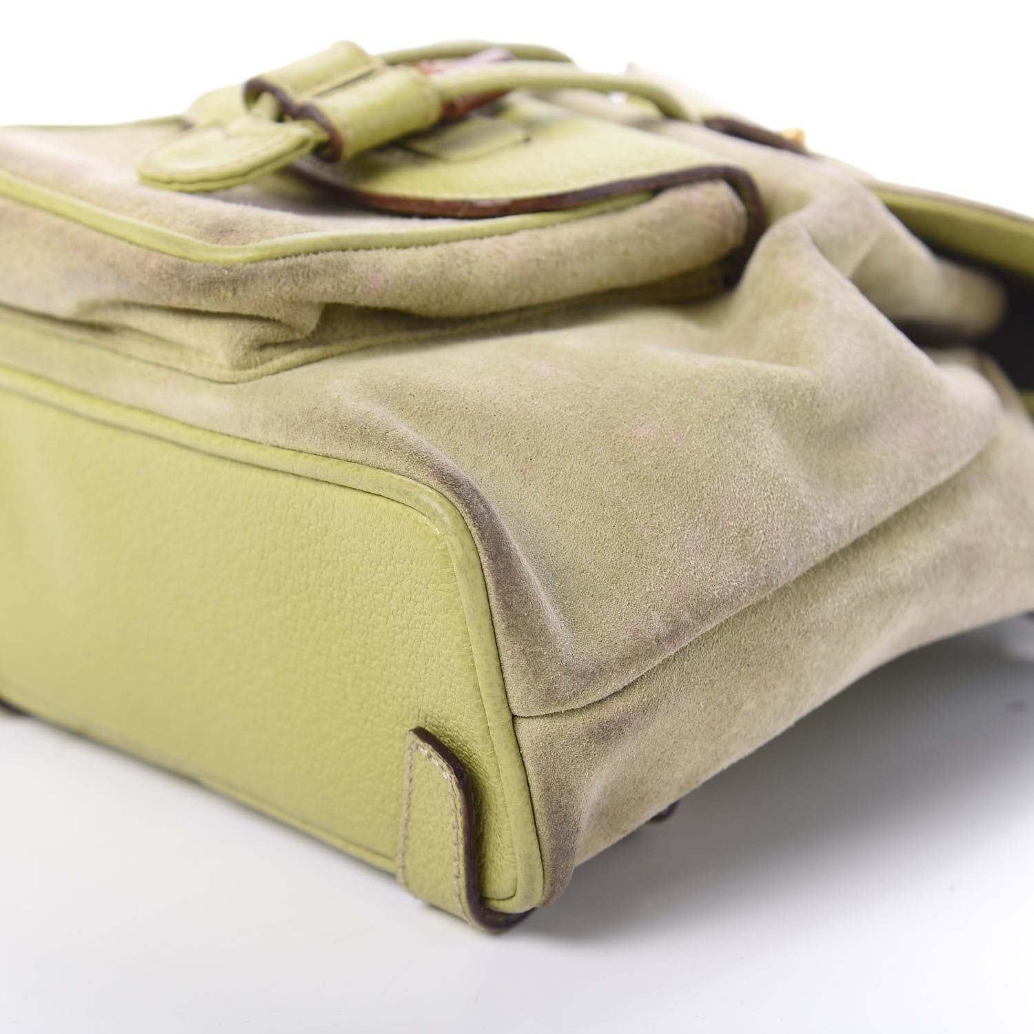 Gucci Suede Calfskin Bamboo Backpack Green 8 of 11
