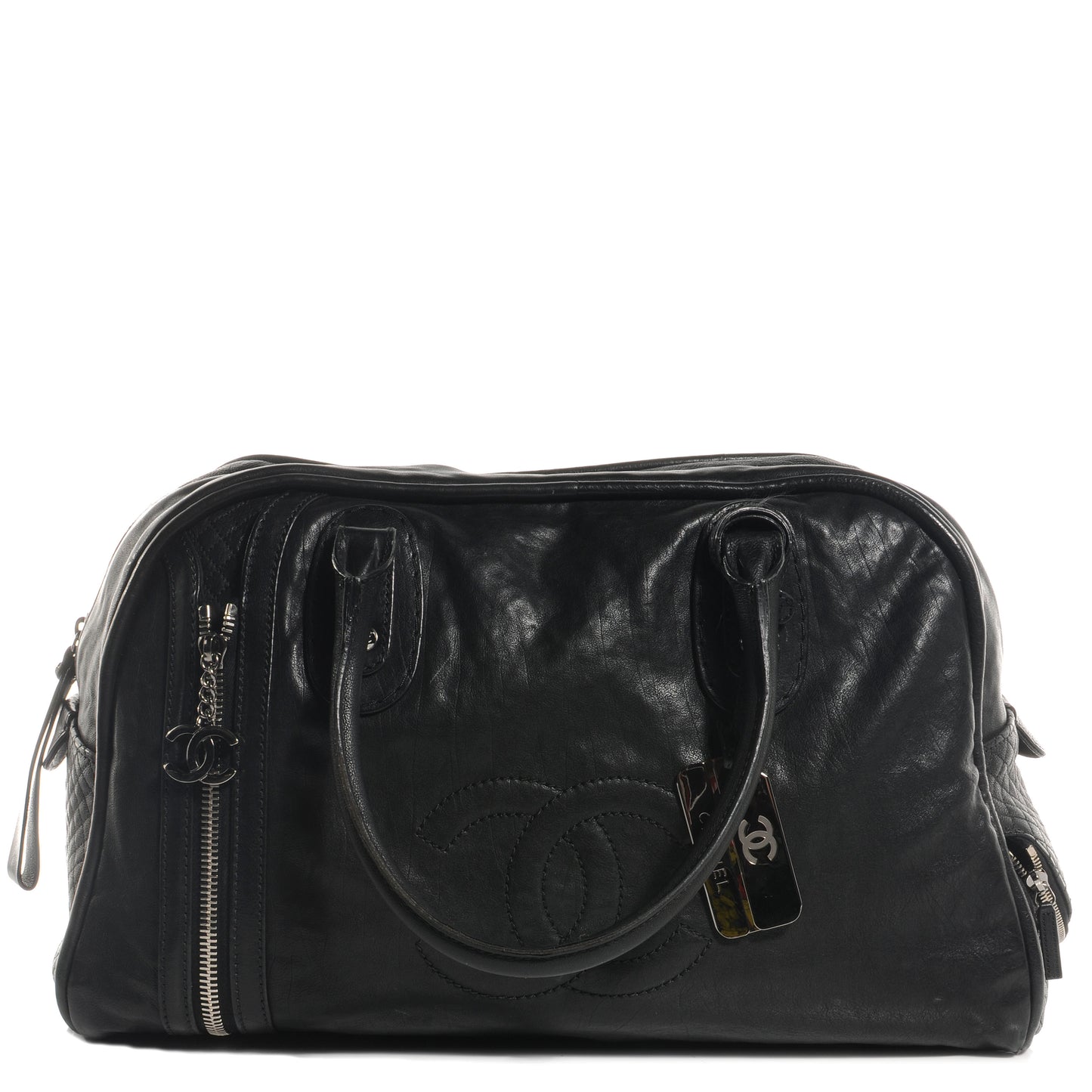 Calfskin Large Bowler Black