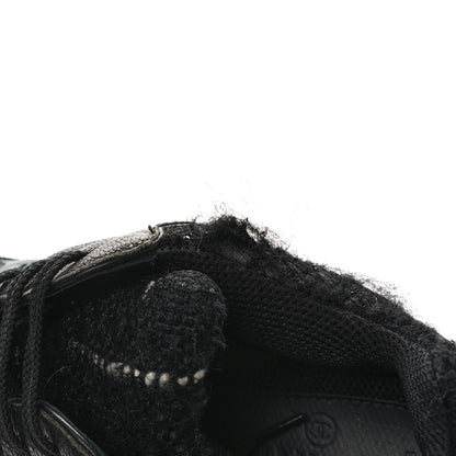 Chanel Tweed Suede Goatskin CC Sneakers 37.5 Black White 11 of 12