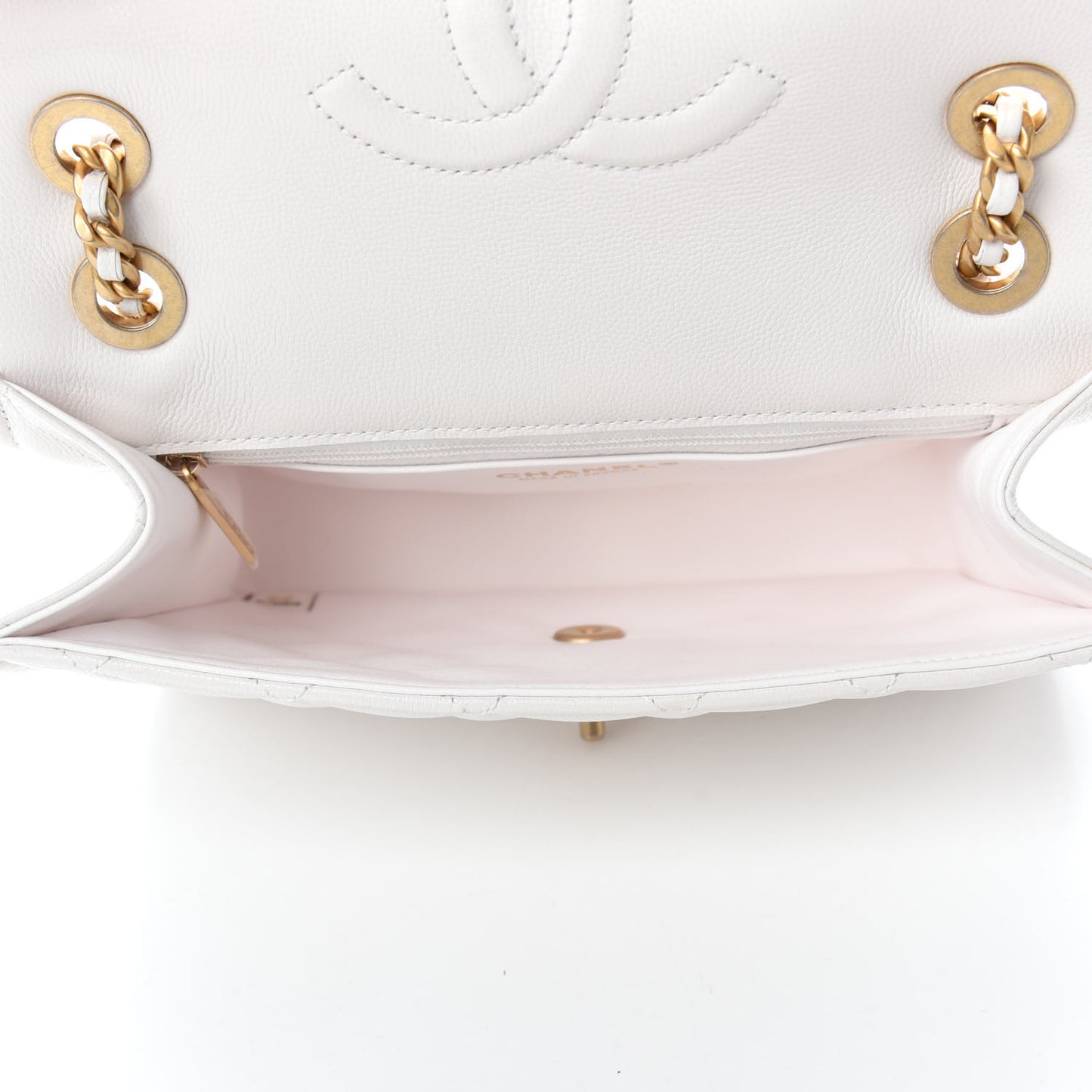 Caviar Quilted Medium Sweet Classic Flap White