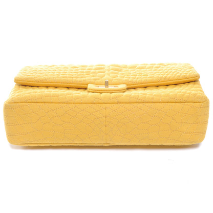 Chanel Jersey Crocodile Reissue Medium Flap Yellow 4 of 8