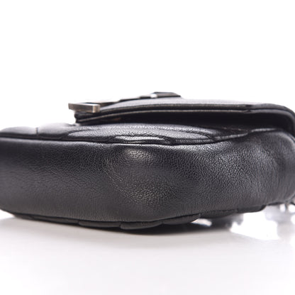 Saint Laurent Sheepskin Matelasse Chevron Monogram Mini College Bag Black 8 of 8