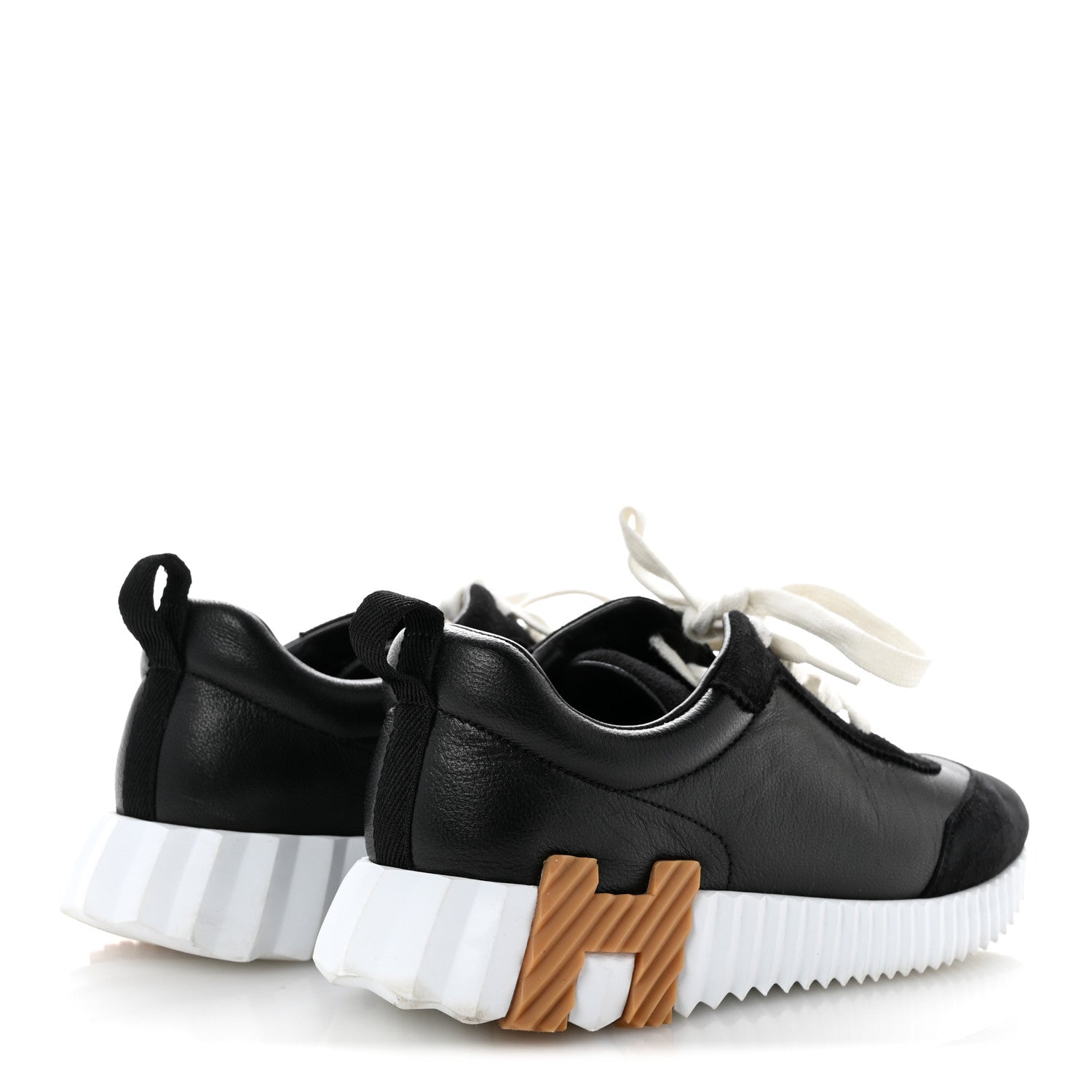 Hermes Goatskin Suede Goatskin Bouncing Sneakers 37.5 Black 5 of 12