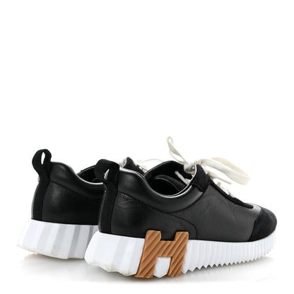 Hermes Goatskin Suede Goatskin Bouncing Sneakers 37.5 Black 5 of 12
