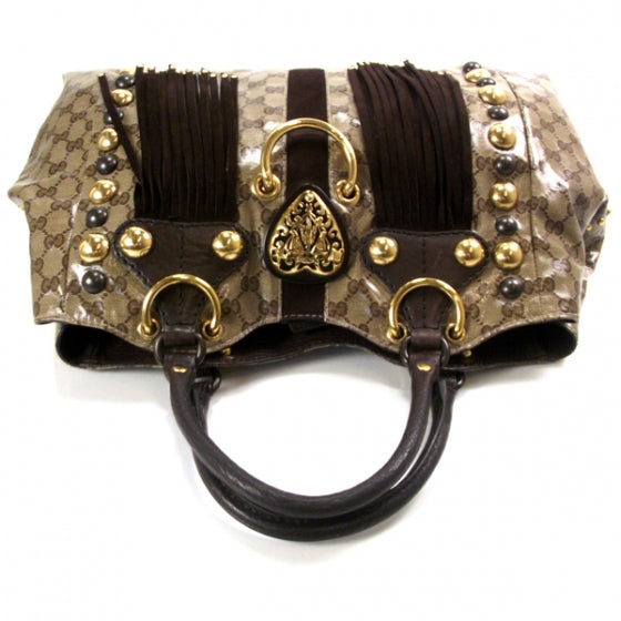 Gucci Crystal Monogram Babouska Tote Ebony 6 of 12