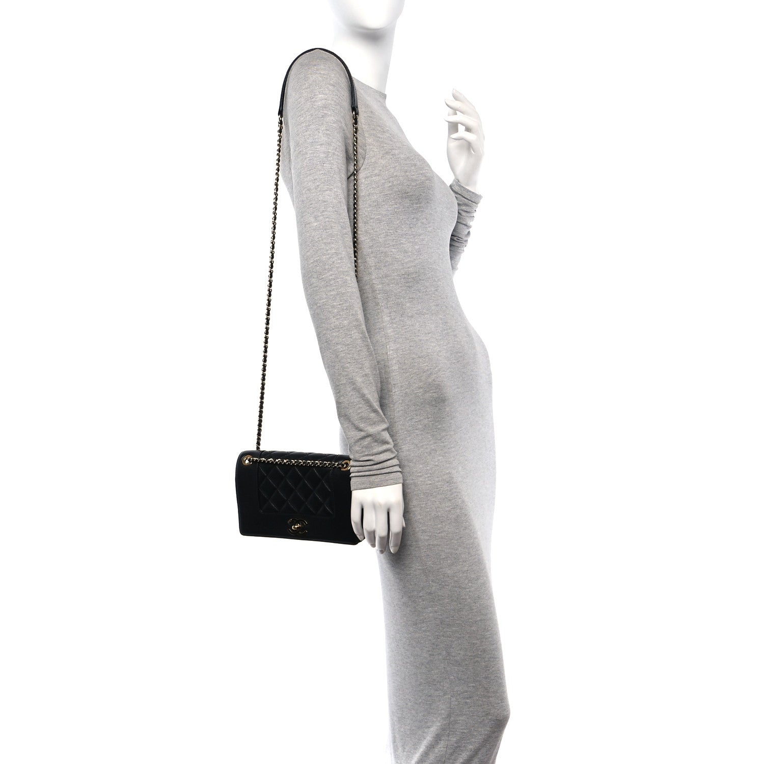 Chanel Sheepskin Quilted Small Vintage Mademoiselle Flap Black 2 of 11