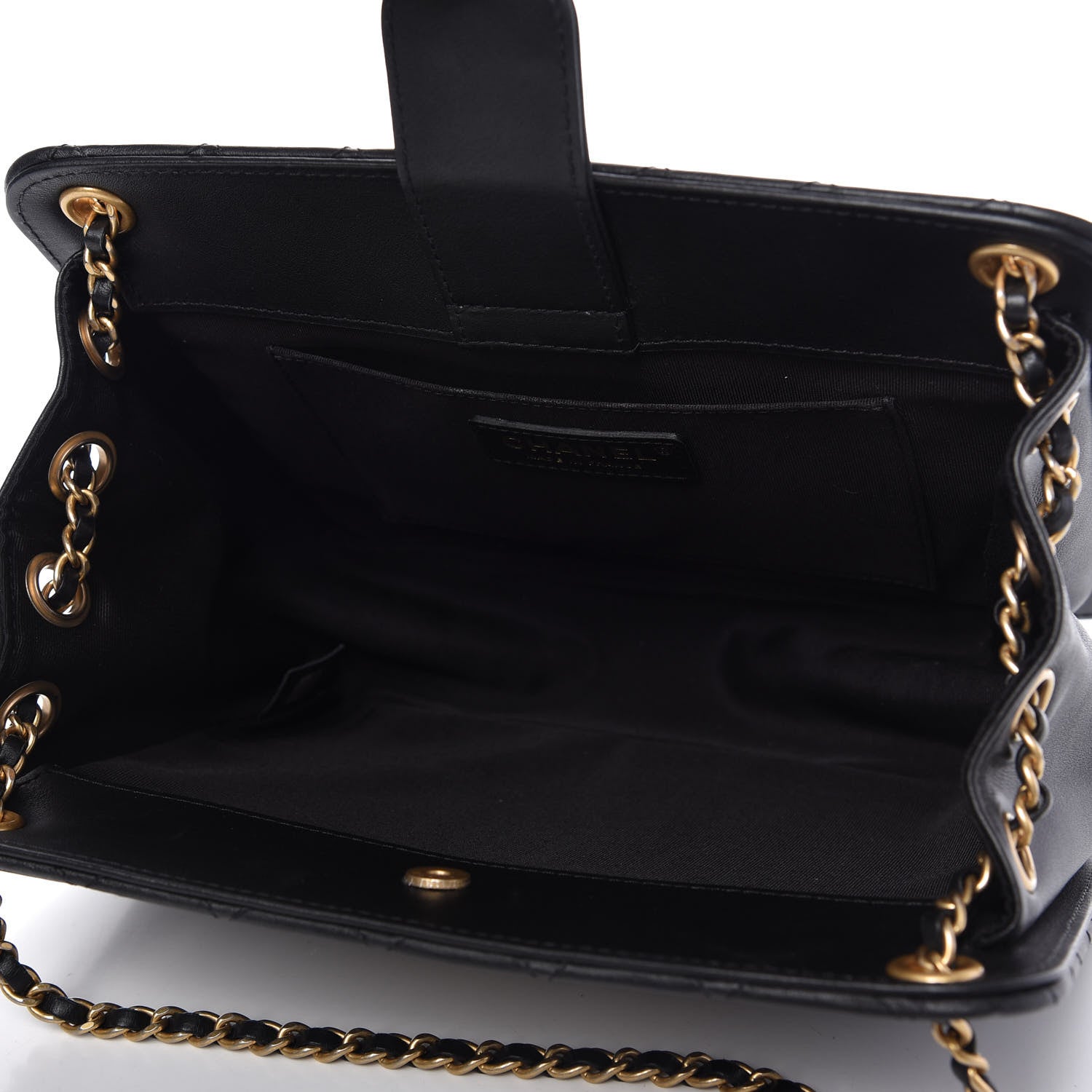 Chanel Calfskin Quilted CC Chain Accordion Tote Black 6 of 12