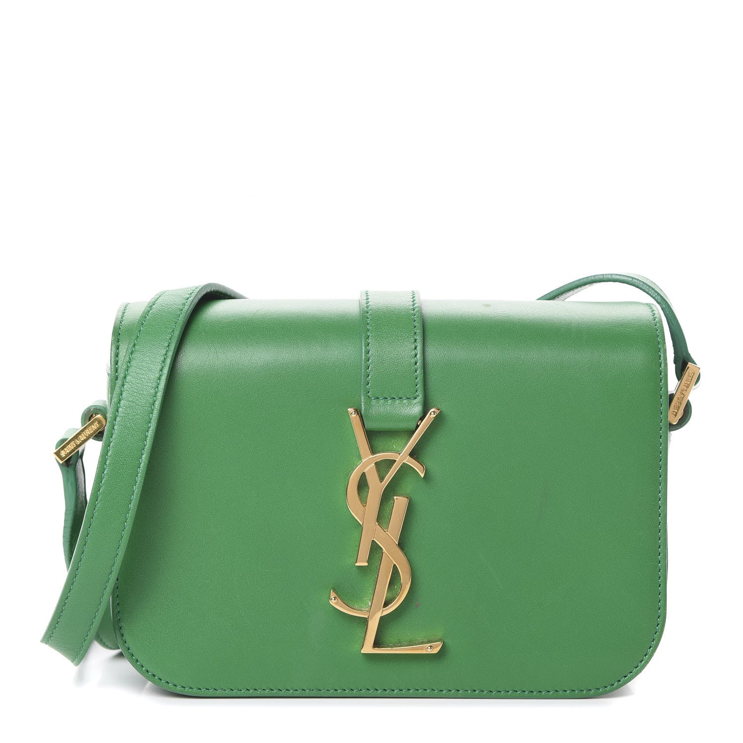 Saint Laurent Smooth Calfskin Small Monogram Université Shoulder Bag Green 1 of 21